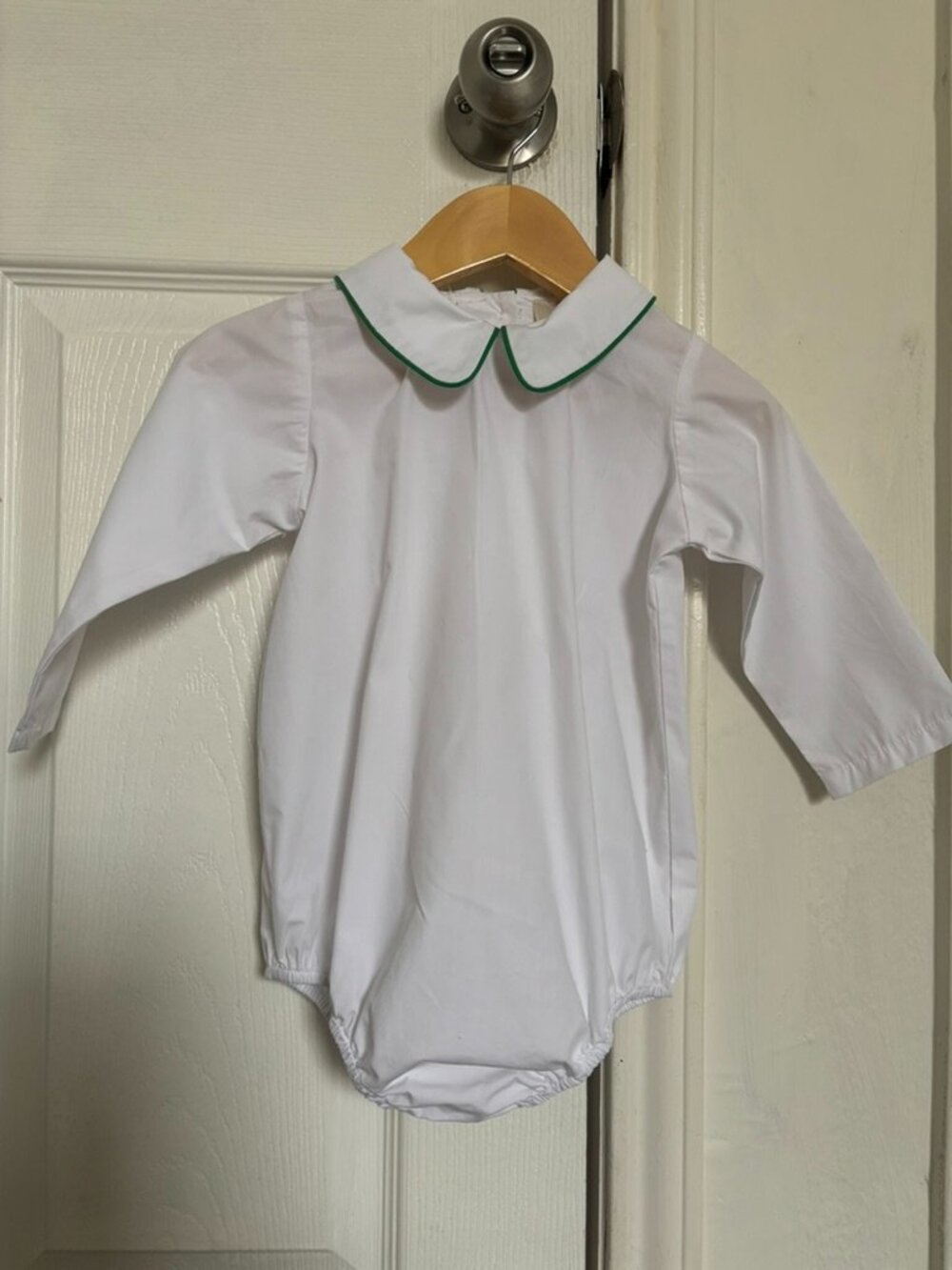 TBBC 2T Peter Pan Collar Onesie Green Piping